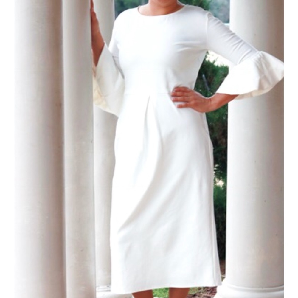 Classy Cream Bell Sleeve Dress NWOT